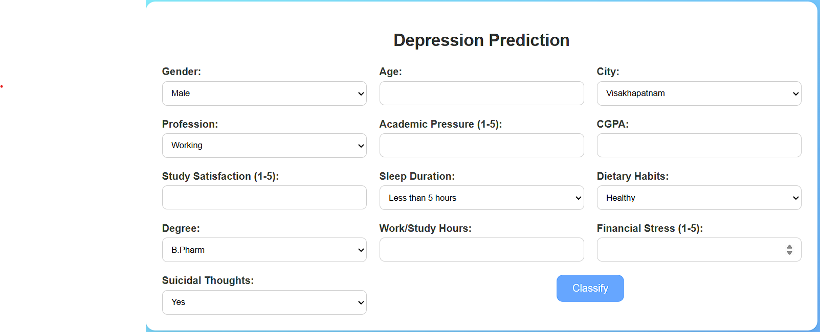 Depression Detection App